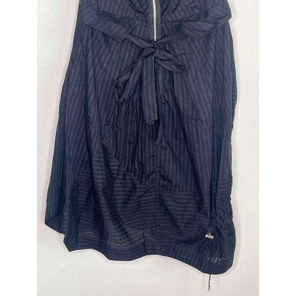 Karen Millen Striped Sleeveless Halter Neck Open Back Mini Dress Black Women's 6 - Picture 8 of 10